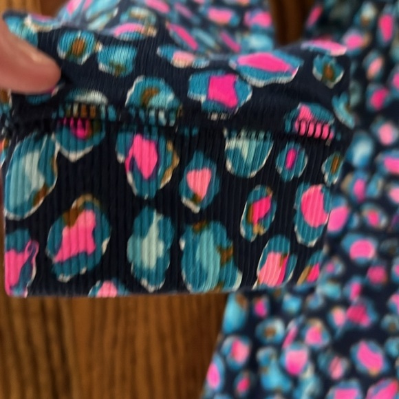 Lilly Pulitzer girls mini beachcomber dress Seabreeze blue low tide navy spotted - Picture 8 of 12